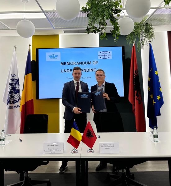 Nënshkrimi i marrëveshjes së mirëkuptimit midis Autoritetit të Aviacionit Civil Shqiptar dhe Autoritetit Aeronautik Civil të Rumanisë